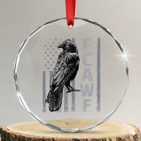 Funny F CAW F Crow Crystal Glass Ornament Vintage American Flag TS11