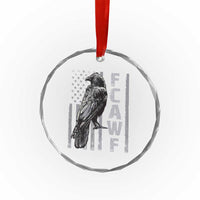 Funny F CAW F Crow Crystal Glass Ornament Vintage American Flag TS11