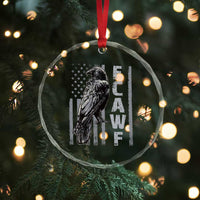 Funny F CAW F Crow Crystal Glass Ornament Vintage American Flag TS11
