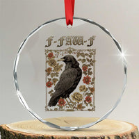 Funny F Caw F Crow Crystal Glass Ornament Vintage Bird Saying Adult Humor Gothic Tarot Card - Wonder Print Shop