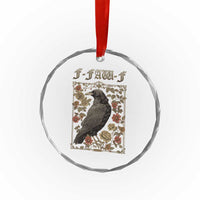Funny F Caw F Crow Crystal Glass Ornament Vintage Bird Saying Adult Humor Gothic Tarot Card - Wonder Print Shop