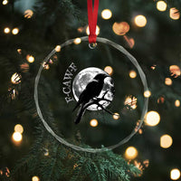 Funny F Caw F Crystal Glass Ornament Black Crow Moon Gothic Adult Humor TS11