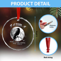 Funny F Caw F Crystal Glass Ornament When Some Asked Him About Black Crow Moon Gothic TS11