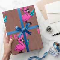 Funny F-Caw-F Flamingo Wrapping Paper Roll Adult Humor - Wonder Print Shop