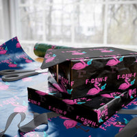 Funny F-Caw-F Flamingo Wrapping Paper Roll Adult Humor - Wonder Print Shop