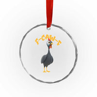 Funny F Caw F Guinea Fowl Crystal Glass Ornament Cartoon Guinea Bird Poultry Humor - Wonder Print Shop