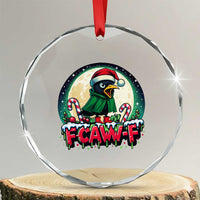 Funny F Caw F Raven Joke Crystal Glass Ornament Holiday Gift TS12