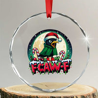 Funny F Caw F Raven Joke Crystal Glass Ornament Holiday Gift - Wonder Print Shop