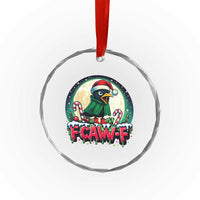 Funny F Caw F Raven Joke Crystal Glass Ornament Holiday Gift - Wonder Print Shop