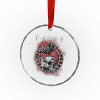 Funny F Caw F Viking Crow Crystal Glass Ornament Vegvisir Black Bird Gothic Skull Adult Humor - Wonder Print Shop