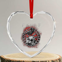 Funny F Caw F Viking Crow Heart Crystal Glass Ornament Vegvisir Black Bird Gothic Skull Adult Humor - Wonder Print Shop