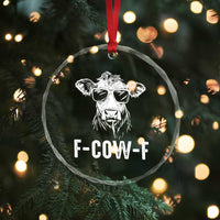 Funny F-Cow-F Cow Attitude Meme Crystal Glass Ornament Subtle Sass Farm Fresh Humor - Wonder Print Shop