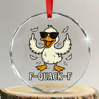 Funny F Quack F Silly Duck Sarcastic Joke Gift Crystal Glass Ornament TS12