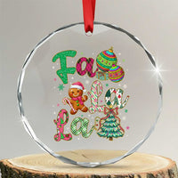 Funny Falala Christmas Song Faux Glitter Gingerbread Crystal Glass Ornament TS11
