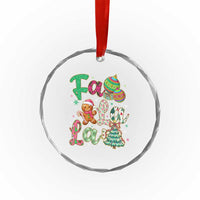 Funny Falala Christmas Song Faux Glitter Gingerbread Crystal Glass Ornament TS11