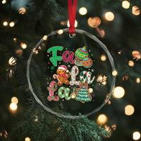 Funny Falala Christmas Song Faux Glitter Gingerbread Crystal Glass Ornament TS11