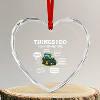Funny Farmers Heart Crystal Glass Ornament Things I Do In My Spare Time - Wonder Print Shop