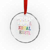 Funny Feminist LGBT Xmas Crystal Glass Ornament Holiday Lights And Equal Rights Led Lights TS11
