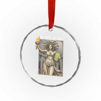 Funny Feminist Medusa Statue Of Liberty Crystal Glass Ornament Girls Will Be Girls