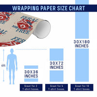 Funny Feral and Free Raccoon Wrapping Paper Roll Patriotic Bandana Animal 4th of July US Flag - Wonder Print Shop