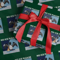 Funny Fire Breathing Loon Wrapping Paper Roll No Ice Please