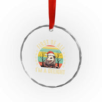 Funny First Of All I'm A Delight Crystal Glass Ornament Angry Opossum Possum Xmas TS11