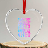 Funny First Time Parents Gift Heart Crystal Glass Ornament We Are Pregnant But Mostly Her