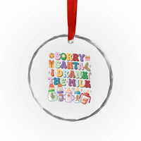 Funny First Xmas Crystal Glass Ornament Sorry Santa I Drank The Milk Retro Baby Bottle TS11