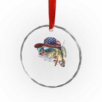 Funny Fishing American Flag Crystal Glass Ornament Patriotic Fisherman Family Gift TS10