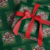 Funny Fishing Christmas Wrapping Paper Roll Fishing You A Very Merry Fishmas Santa Hat - Wonder Print Shop