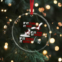 Funny Fishing Hunting Crystal Glass Ornament If It Flies It Dies If It Hops It Drops If It Hooks It Cooks TS11