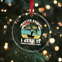 Funny Fishing Master-Baiter Crystal Glass Ornament Kayak Fishing Dad Grandpa Bass Fish Adult Humor - Wonder Print Shop