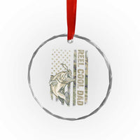 Funny Fishing Vintage Reel Cool Dad Crystal Glass Ornament Camo American Flag USA Bass Fish Fisherman - Wonder Print Shop