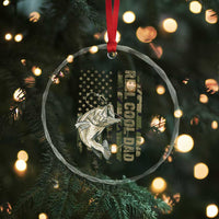 Funny Fishing Vintage Reel Cool Dad Crystal Glass Ornament Camo American Flag USA Bass Fish Fisherman - Wonder Print Shop