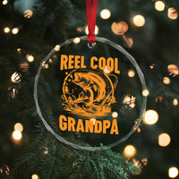 Funny Fishing Vintage Reel Cool Grandpa Crystal Glass Ornament - Wonder Print Shop