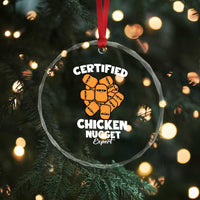Funny Food Lover Gift Crystal Glass Ornament Certified Chicken Nugget Expert TS12
