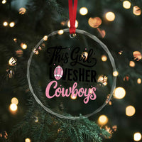 Funny Football Fan Gift Crystal Glass Ornament This Girl Loves Her Cowboys - Wonder Print Shop