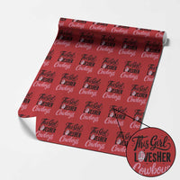 Funny Football Fan Gift Wrapping Paper Roll This Girl Loves Her Cowboys - Wonder Print Shop