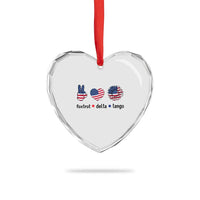 Funny Foxtrots Delta Tangos Heart Crystal Glass Ornament American Flag Peace Sign Heart Sunflower - Wonder Print Shop