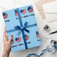 Funny Foxtrots Delta Tangos Wrapping Paper Roll American Flag Peace Sign Heart Sunflower - Wonder Print Shop