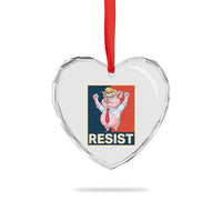 Funny Freedom Pig Resistance Movement Political Satire Meme Gift Heart Crystal Glass Ornament - Wonder Print Shop