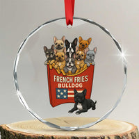 Funny French Fries Bulldog Crystal Glass Ornament Dog Lover Gift TS12