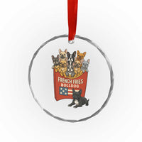 Funny French Fries Bulldog Crystal Glass Ornament Dog Lover Gift TS12