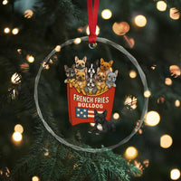 Funny French Fries Bulldog Crystal Glass Ornament Dog Lover Gift TS12