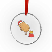 Funny French Fries Christmas Crystal Glass Ornament Potato Food Eaters - Wonder Print Shop