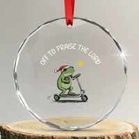 Funny Frog Christian Crystal Glass Ornament Off To Praise The Lord - Wonder Print Shop