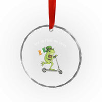 Funny Frog Christian St Patricks Day Crystal Glass Ornament Off To Find Me Lucky