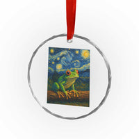 Funny Frog Crystal Glass Ornament Van Gogh Style Starry Night TS12