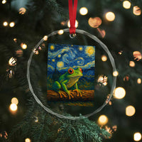 Funny Frog Crystal Glass Ornament Van Gogh Style Starry Night - Wonder Print Shop