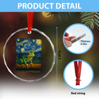 Funny Frog Crystal Glass Ornament Van Gogh Style Starry Night TS12